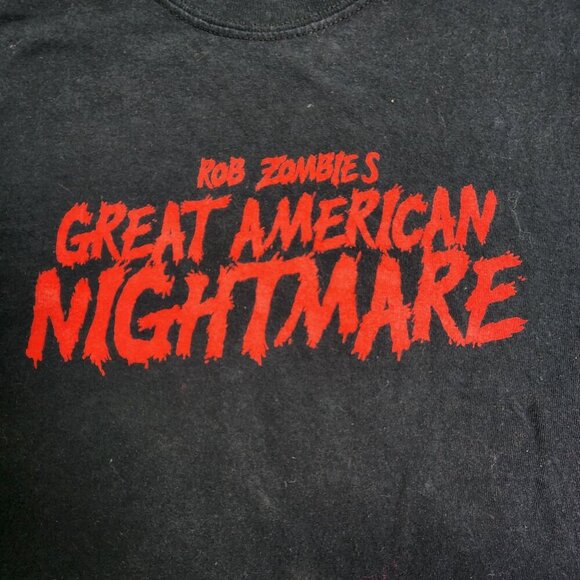Rob Zombies Great American Nightmare Gildan Black T-Shirt XS 100% Cotton - Picture 1 of 7